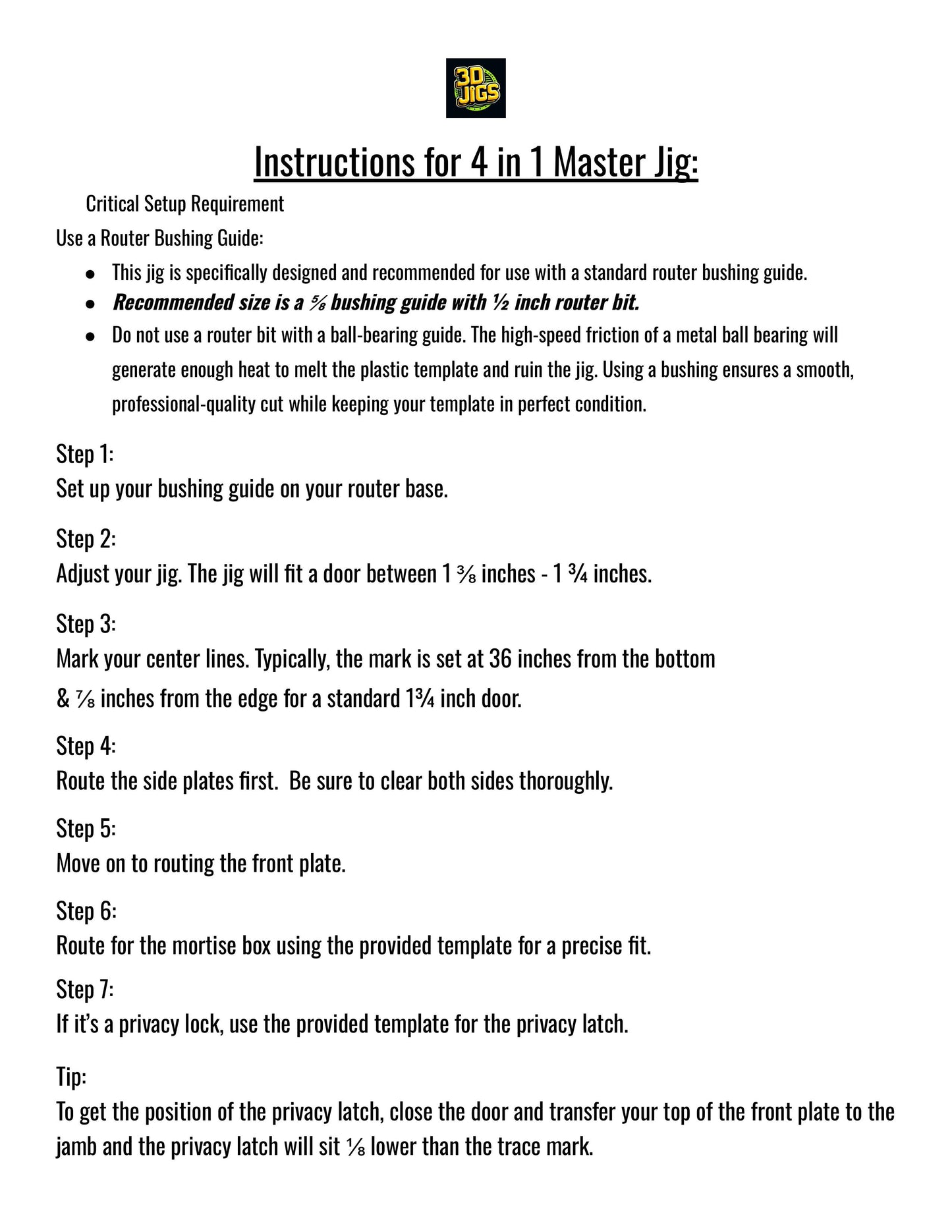 New! 4 in 1 Master Jig - Compatible with Emtek® Pocket Door Locks - Classic, Modern, Oval & #8